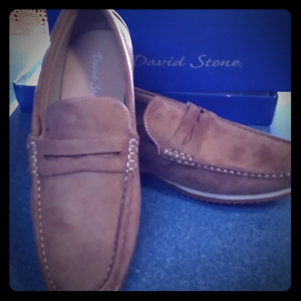 David Stone Tan suede Loafers